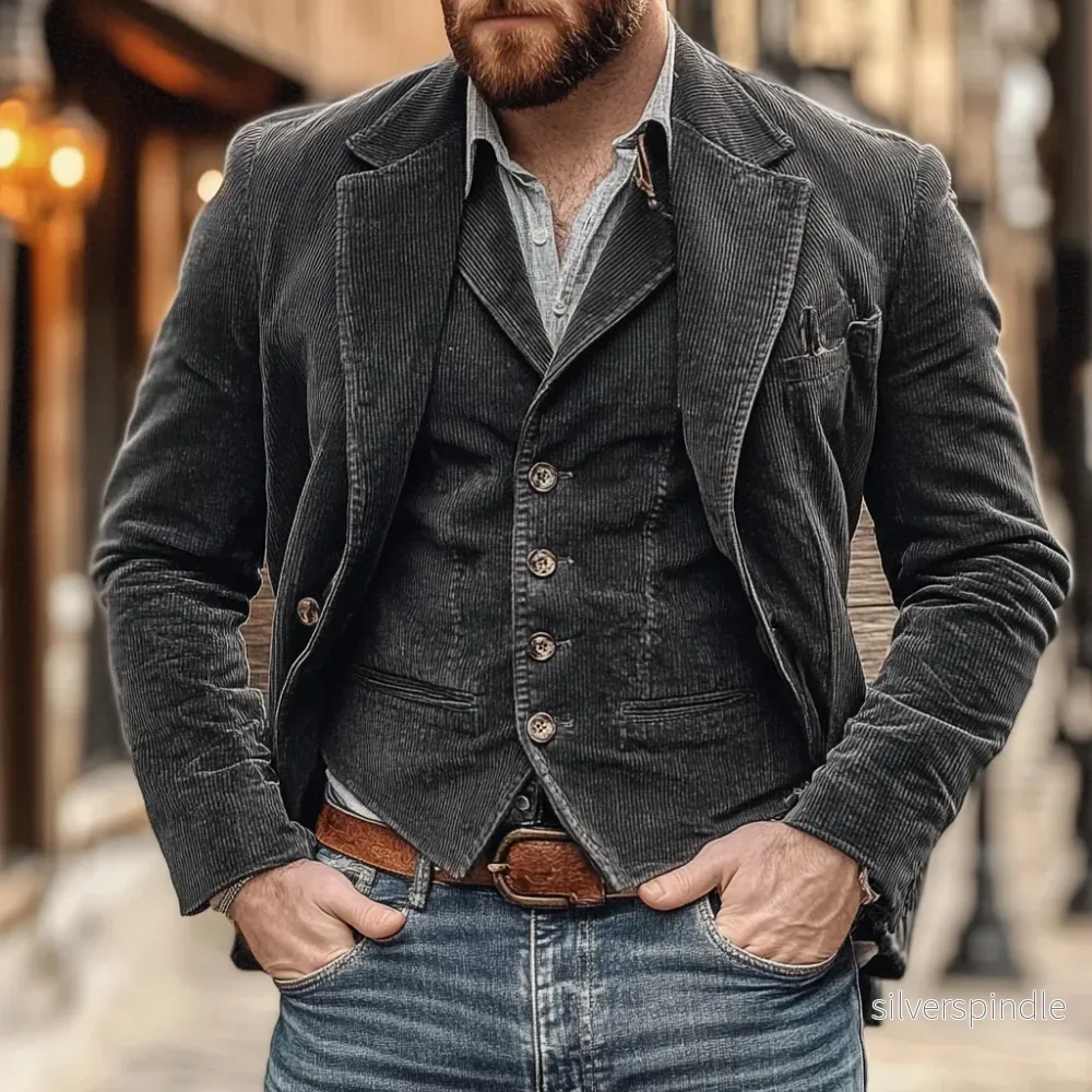 Oliver | Elegant Slim Fit Kostym Set Herr med Kavaj och Väst - Bild 2