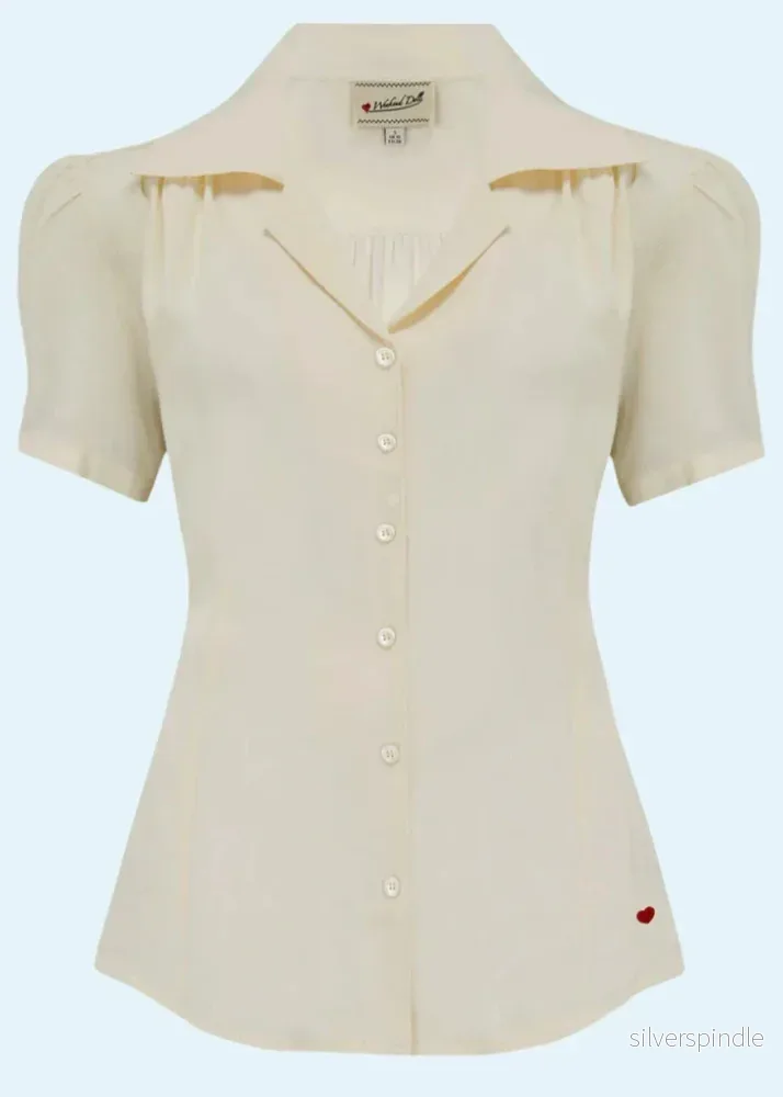 Gene kortärmad skjorta – offwhite