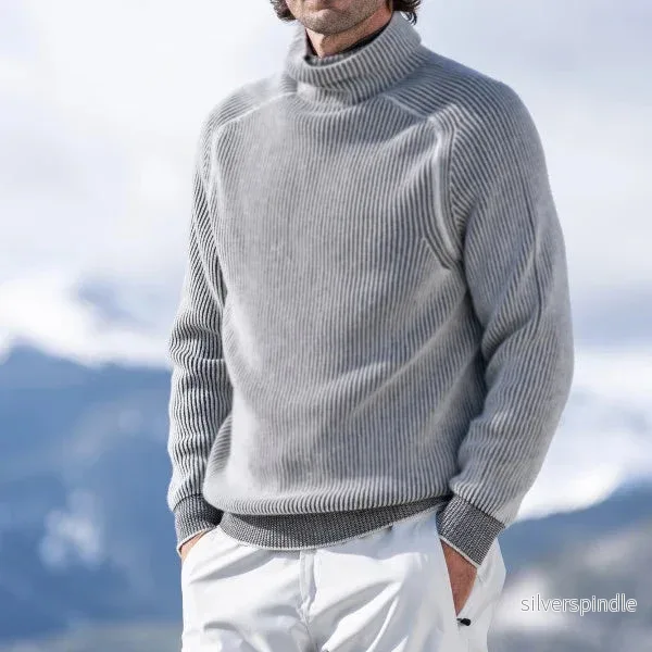 Elegant Polotröja för Män | Slimmad Passform i Isolerande Material | Klassisk Turtleneck för Värme och Stil