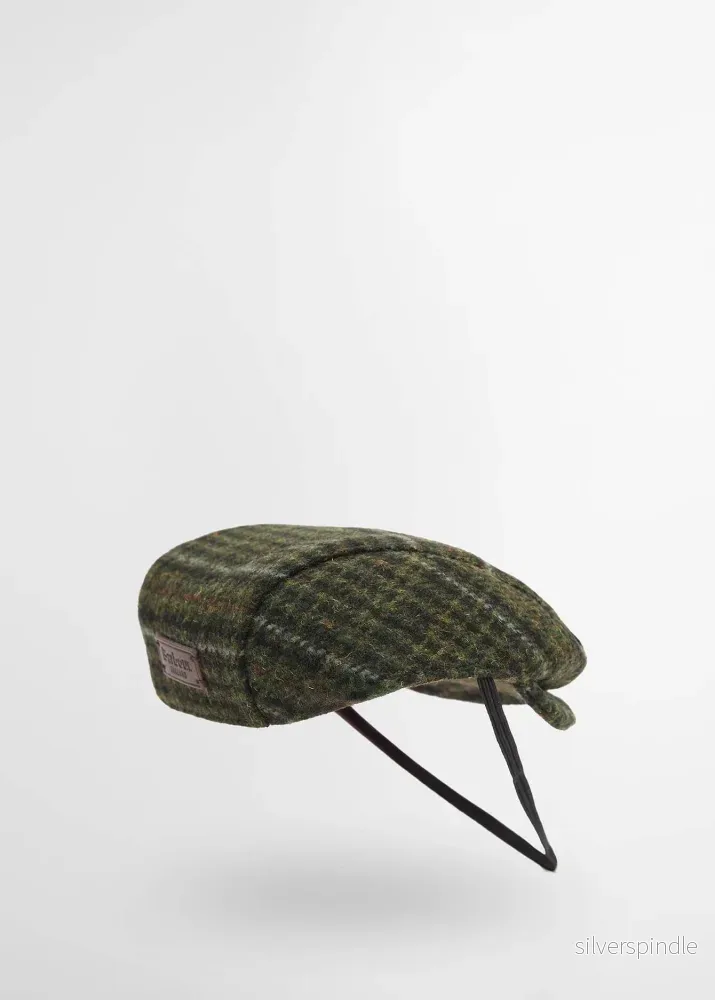 Barbour Wilkin Dog Flat Cap Olive Check - Bild 2