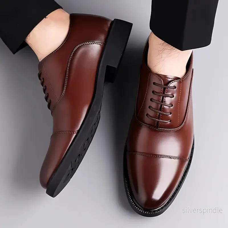 Eleganta Oxford Skor för Män med Snörning och Blank Finish | Perfekta för Affär och Fest - Bild 2