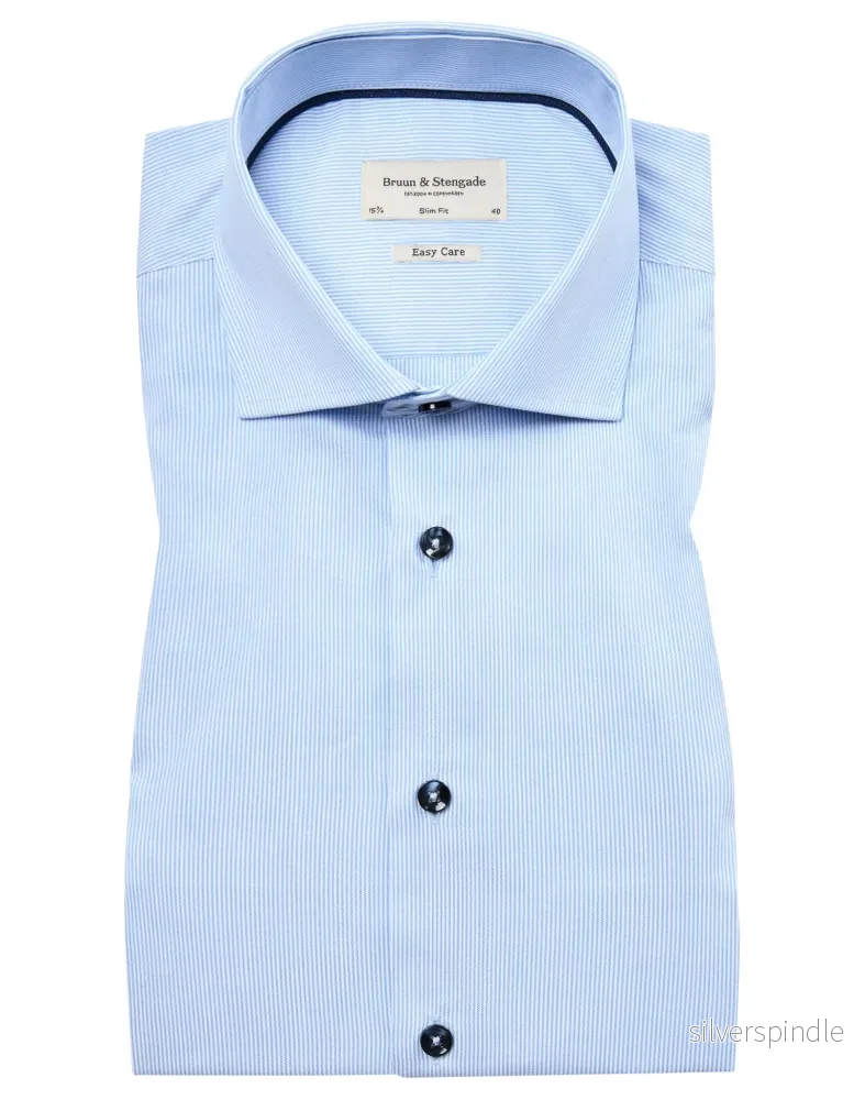 BS Dane Slim Fit Skjorta – Light Blue/White BS Dane Slim Fit Skjorta – Light Blue/White