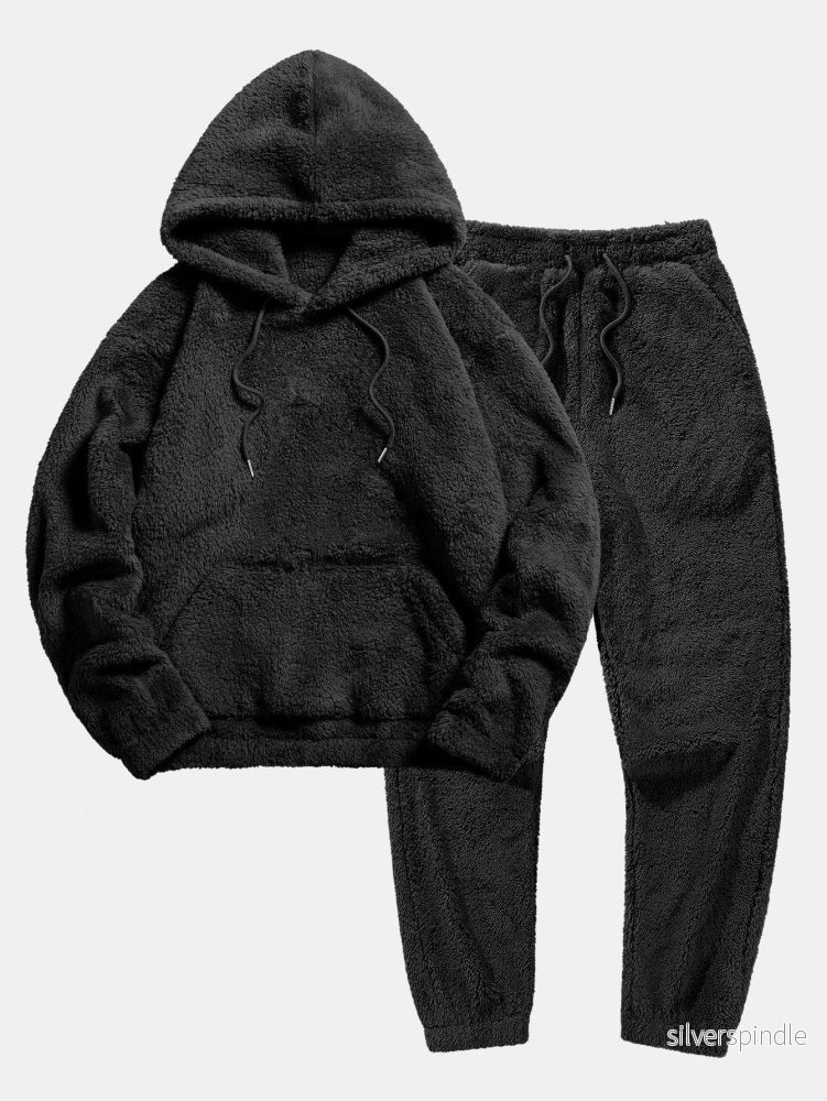 Mason | Mjuk Teddy Hoodie och Jogger Set för Avslappnad Stil - Bild 2