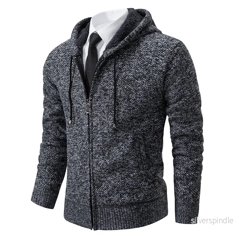Moderna Hoodjacka för Män med Dragkedja och Strukturstickad Design | Mångsidig Stil för Avslappnad eller Formell Klädsel Moderna Hoodjacka för Män med Dragkedja och Strukturstickad Design | Mångsidig Stil för Avslappnad eller Formell Klädsel