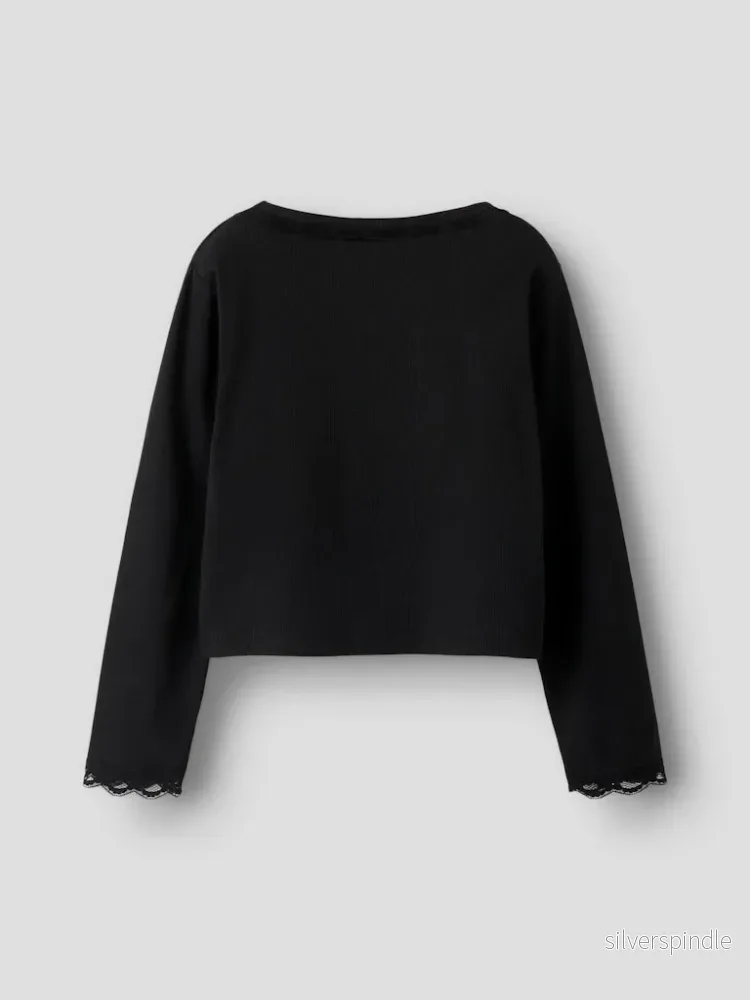 Ribbad Topp med spetskant - Bild 2