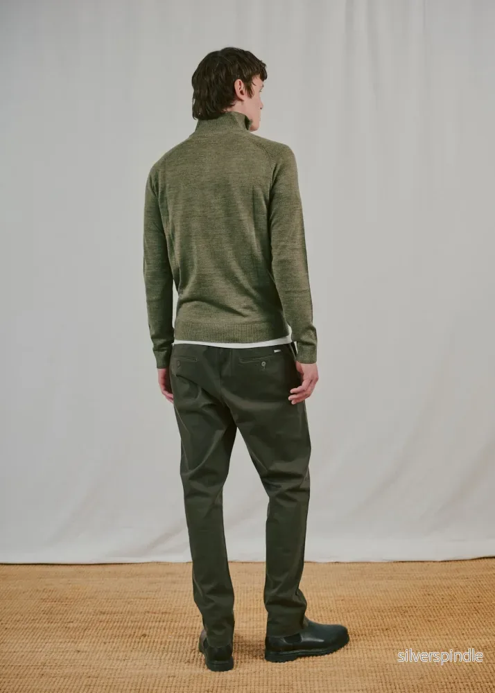 BS Pelle Regular Fit Stickat - Olive - Bild 3