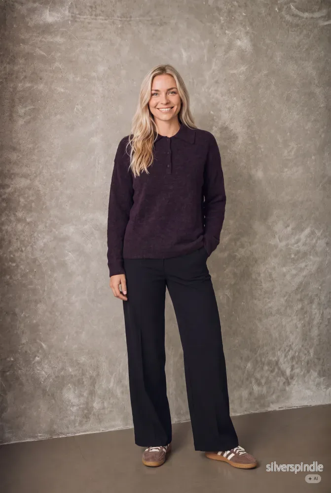 Anna Colar Pullover - Aubergine - Bild 2