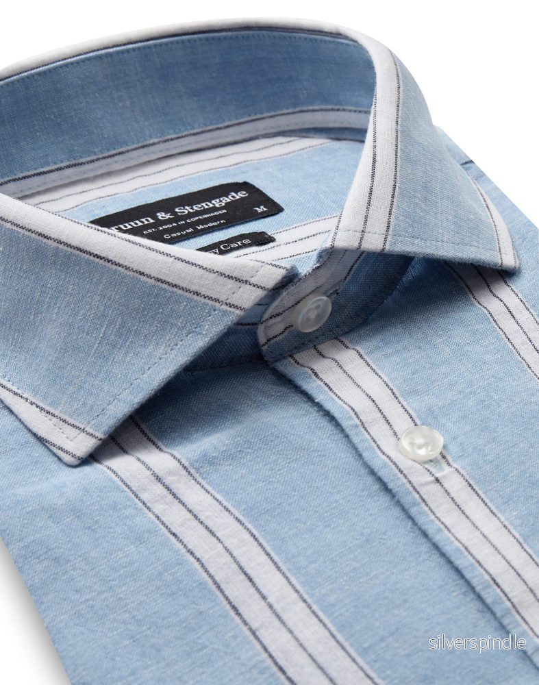 BS Correa Casual Modern Fit Skjorta - Light Blue/White - Bild 2