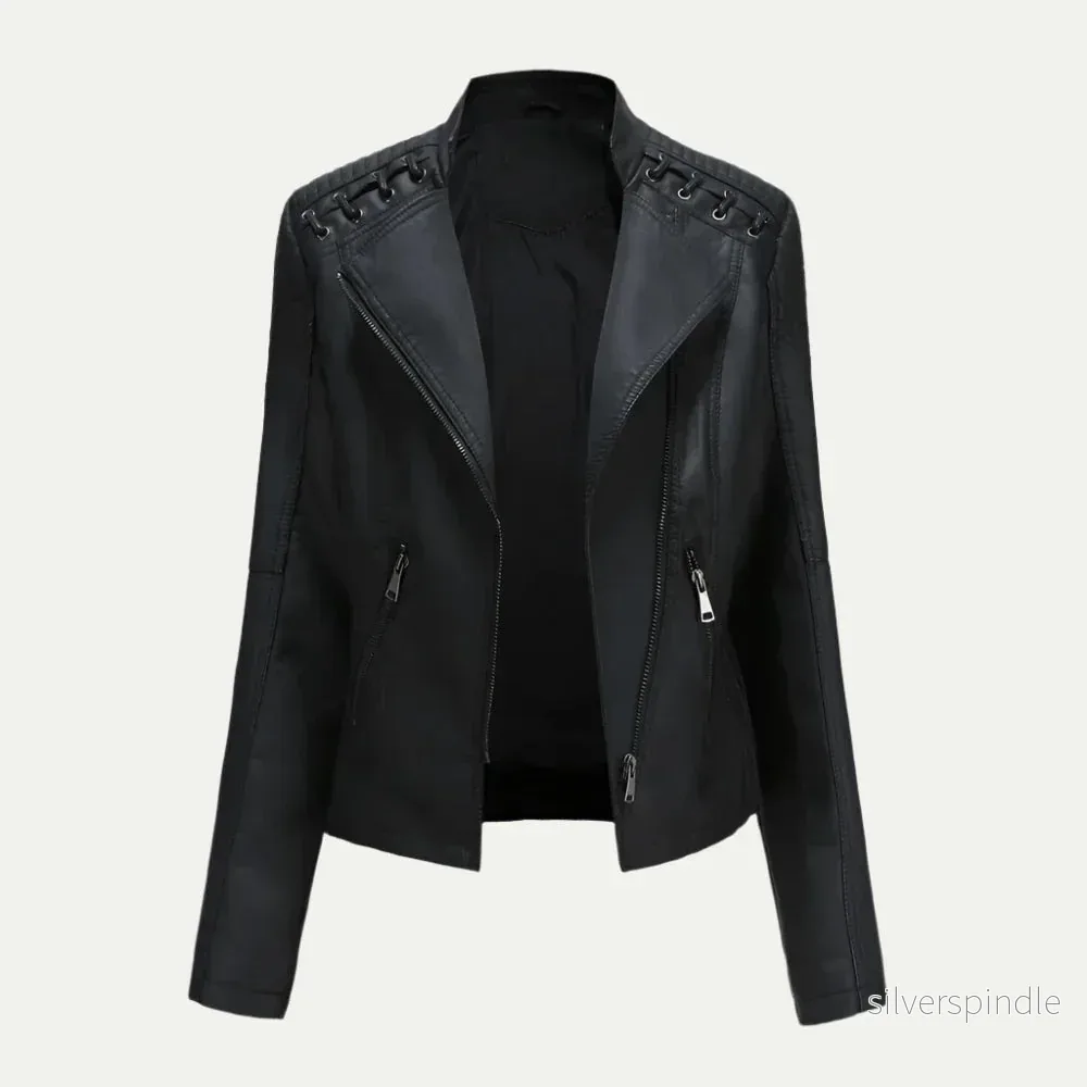 Modern Bikerjacka Dam | Asymmetrisk Dragkedja & Quiltade Axelpaneler | Stilig Design för Vardag och Kvällsevenemang Modern Bikerjacka Dam | Asymmetrisk Dragkedja & Quiltade Axelpaneler | Stilig Design för Vardag och Kvällsevenemang