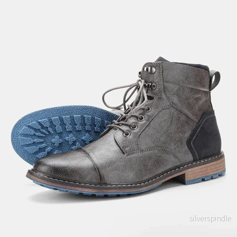 Elegant Stövlar för Män | Snörning och Cap Toe Design för Komfort Elegant Stövlar för Män | Snörning och Cap Toe Design för Komfort