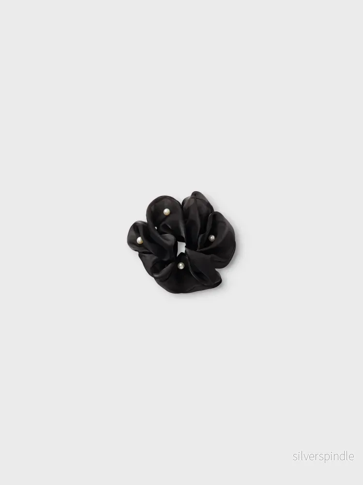 Stor Scrunchie Hårsnodd m. pärlor - Bild 3