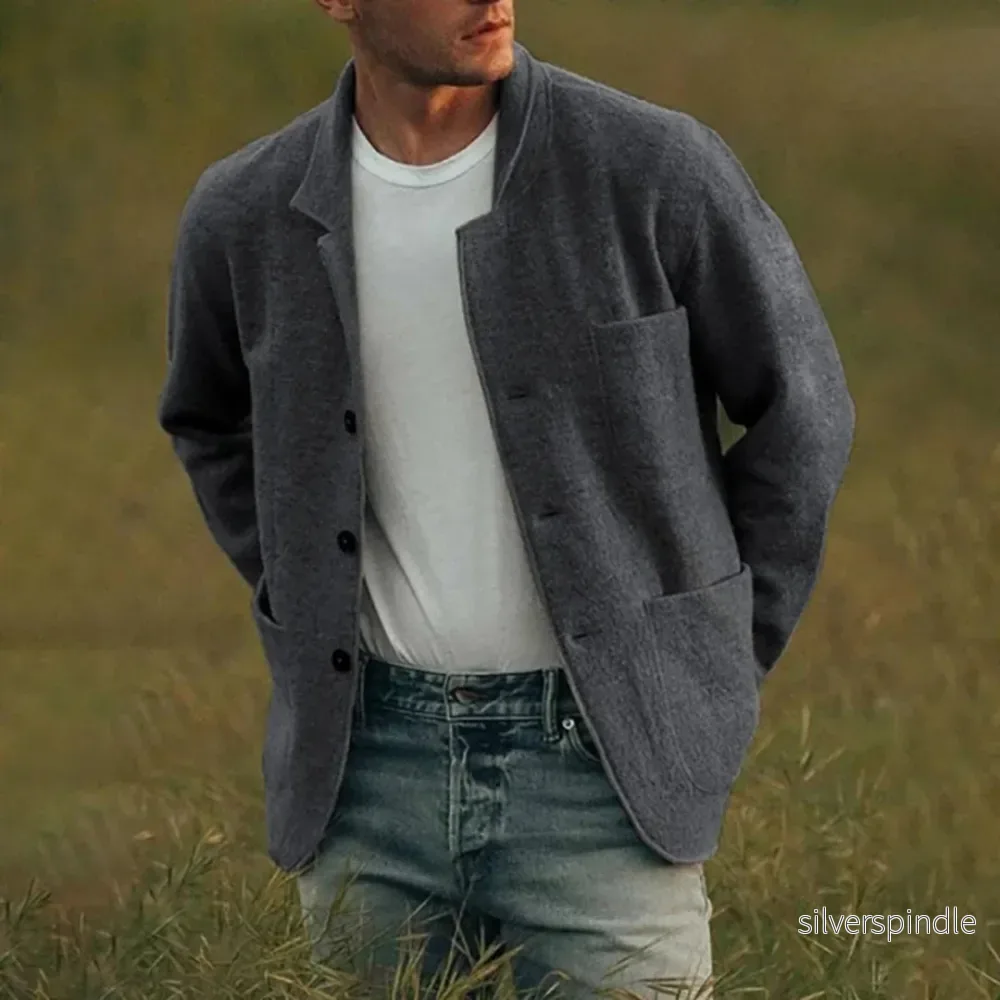 Stickad Cardigan för Män med Varm Termisk Insida och Flera Fickor | Mångsidig Design för Alla Tillfällen - Bild 2