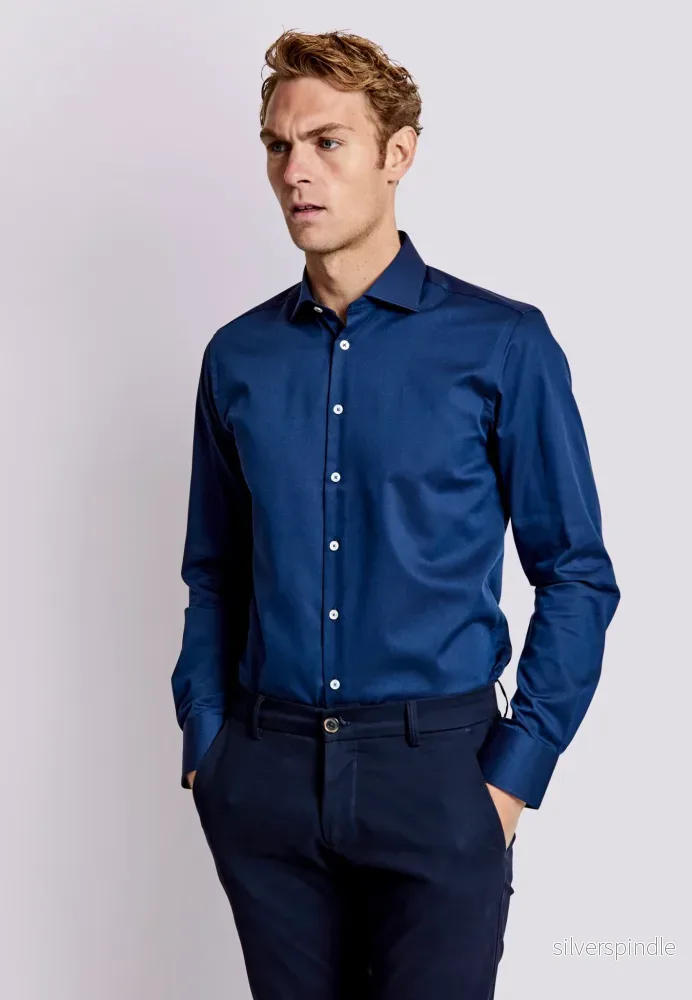 BS Colman Slim Fit Skjorta - Navy - Bild 3