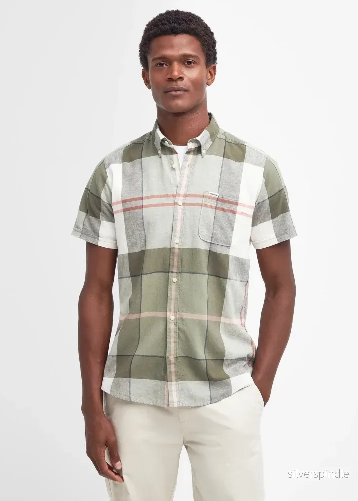 Barbour Douglas Short Sleeve Tailored Shirt Glenmore Olive Tartan Barbour Douglas Short Sleeve Tailored Shirt Glenmore Olive Tartan
