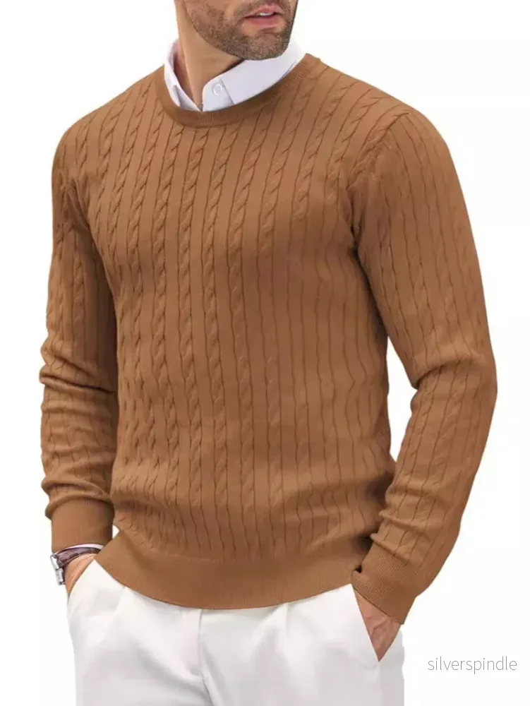 Ethan | Trendig Slim Fit Höststickad Tröja Med Tvistat Mönster - Bild 3