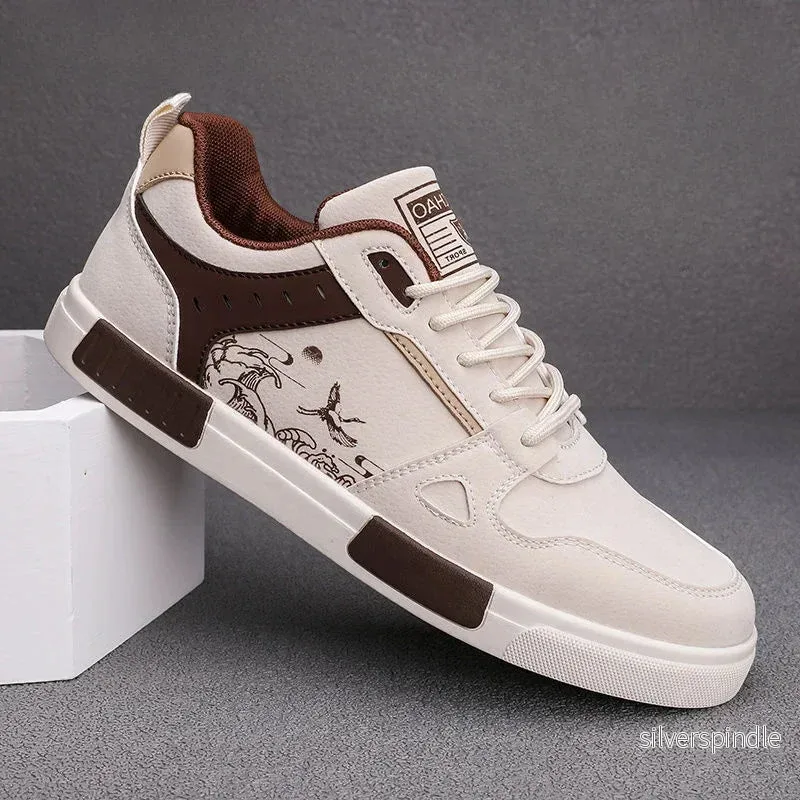 Ethan | Trendiga Sneakers Herr med Våg- och Fågelsgrafik - Bild 2
