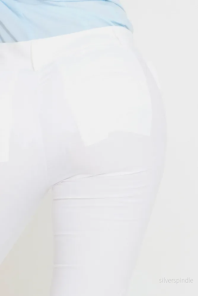 PANTALONE POP COTONE TENCEL ST 03771 - Vit - Bild 2