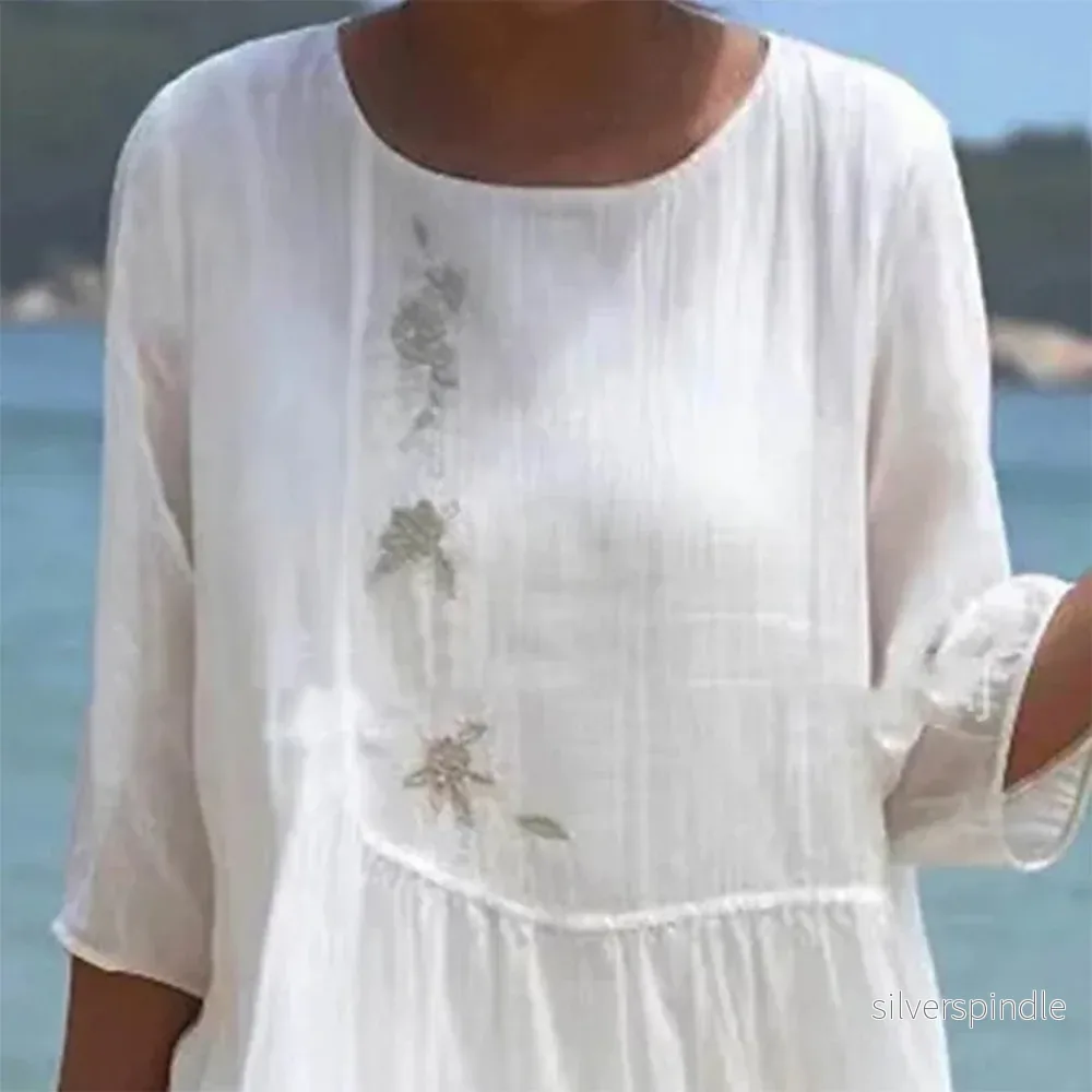 Sophie | Elegant Vit Sommarklänning för Damer - Bild 2