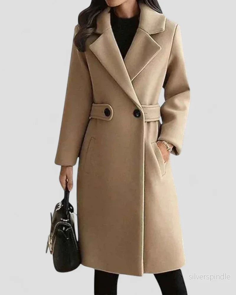 Elegant Maxijacka | Longline Design med Lapelkrage | Mångsidig Look för Alla Tillfällen Elegant Maxijacka | Longline Design med Lapelkrage | Mångsidig Look för Alla Tillfällen