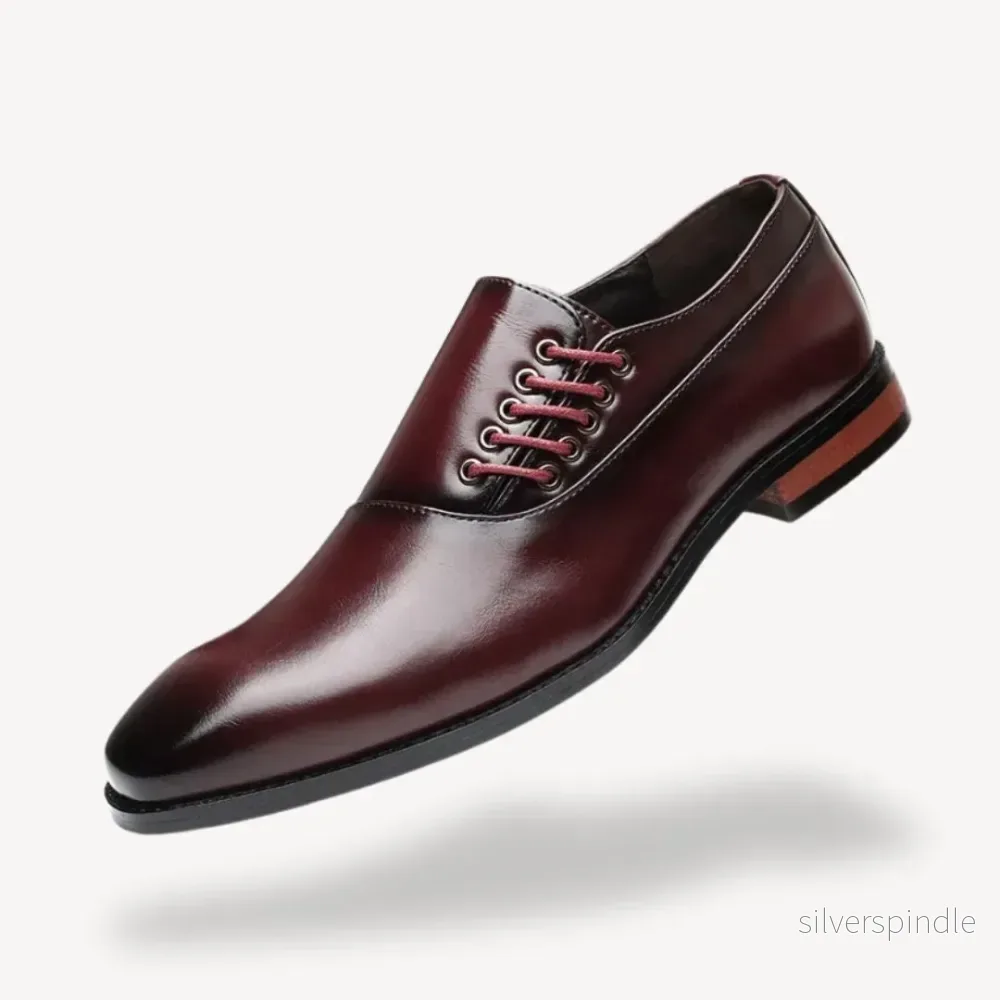 Elegant Oxford-skor för män med spetsad tå och snörning | Tidlös stil för formella tillfällen - Bild 3