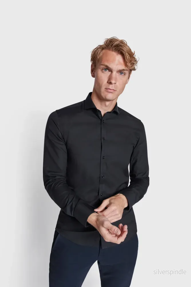 BS Donatello Super Slim Fit Skjorta - Black - Bild 2