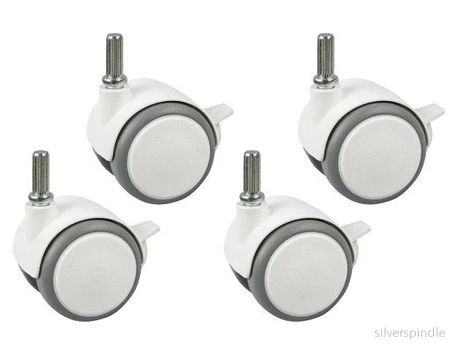 Hjul  | 4-pack | vit/grå |