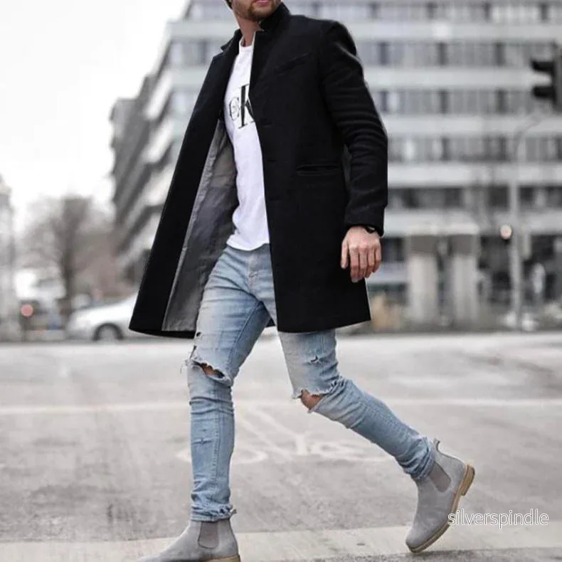 Ethan | Elegant Lång Vinterkappa för Herr Ethan | Elegant Lång Vinterkappa för Herr