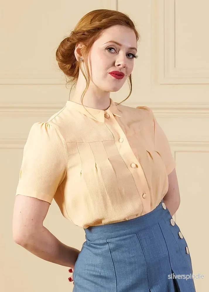 Bonnie kortärmad skjorta - aprikosfärgad - Bild 2