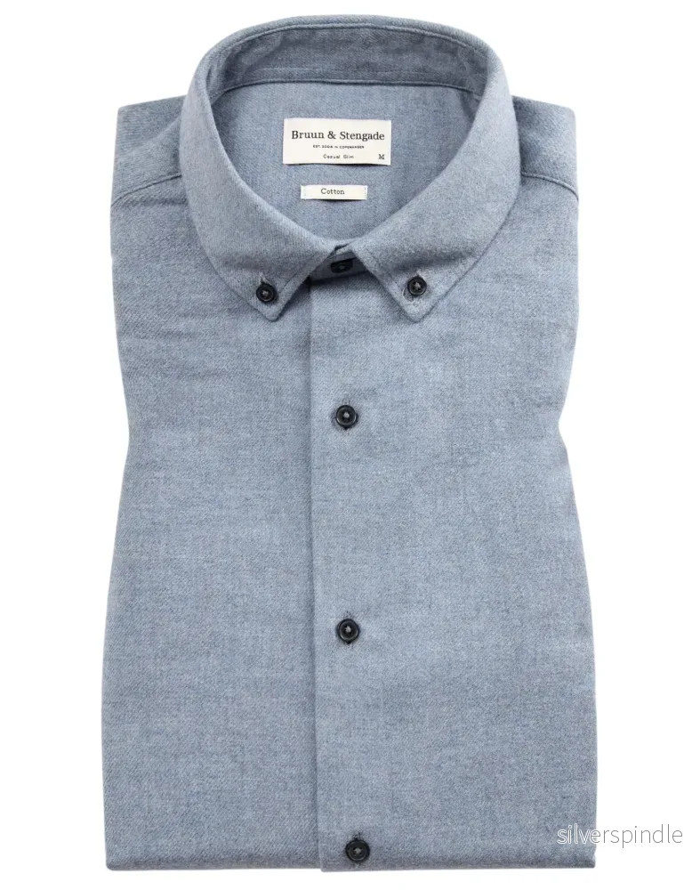 BS Tromsoe casual slim fit Skjorta - Ljusblå