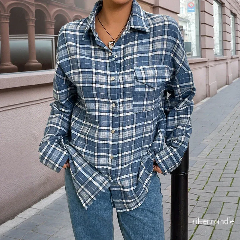 Sophie | Rutig Långärmad Skjorta Med Avslappnad Passform - Bild 3