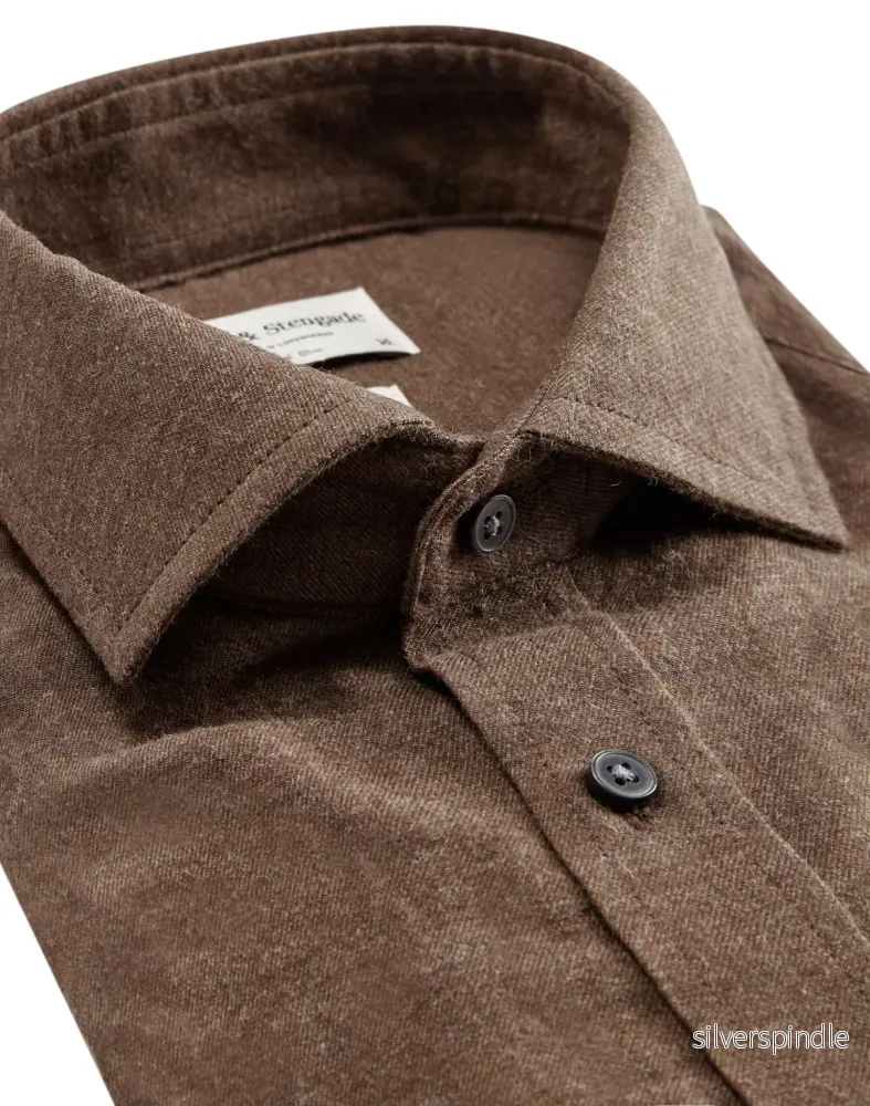 BS Halden casual slim fit skjorta - Brun - Bild 2