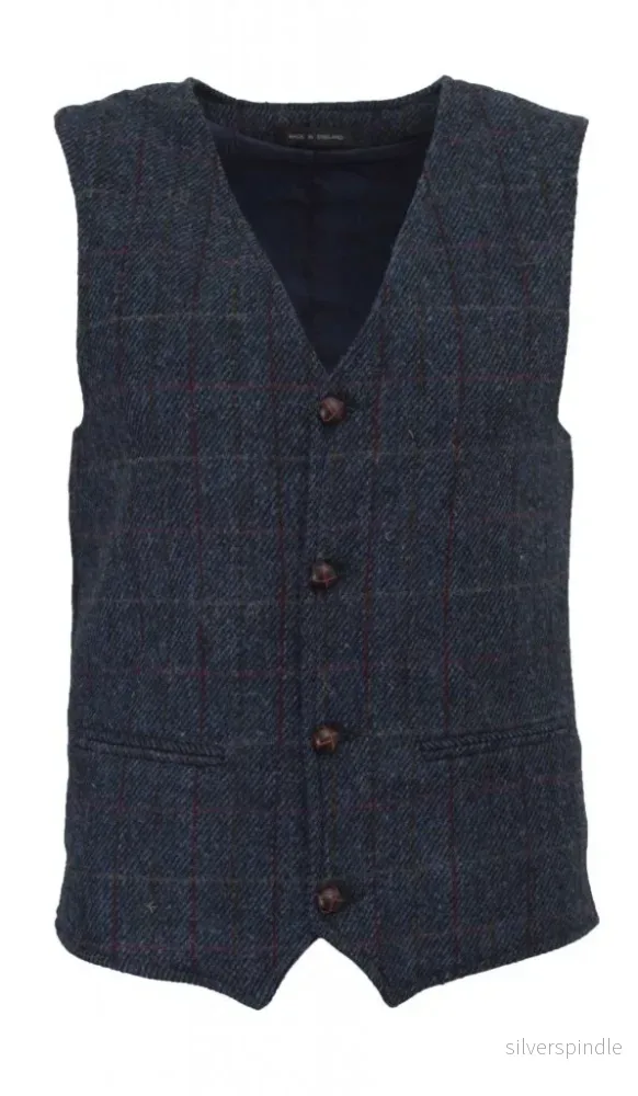 Walker & Hawkes Dalston Royal Blue - Harris tweedväst - Bild 2