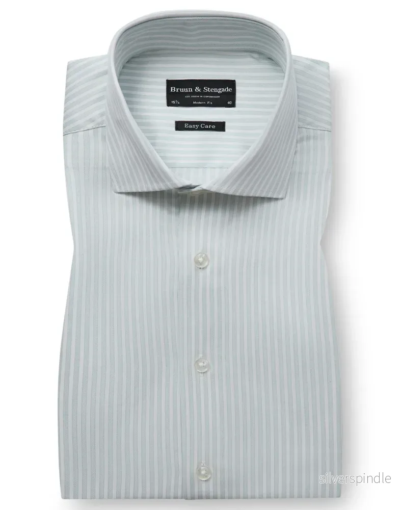 BS Fredric Modern Fit Skjorta - Light Green/White
