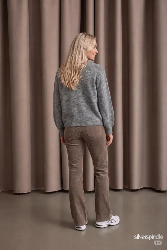 Anna Colar Cardigan - Grey Melange - Bild 3