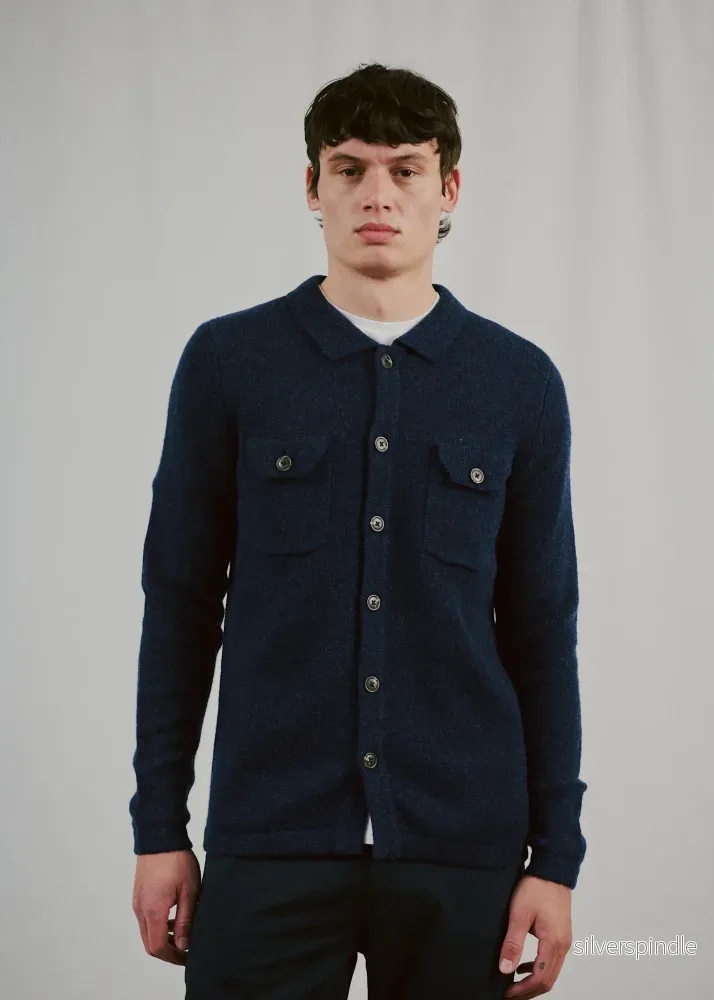 BS Moldova Regular Fit Stickat - Navy - Bild 3