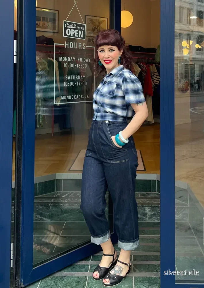 Pedal-Pusher-jeans i 50-talslook med hög midja - Bild 2