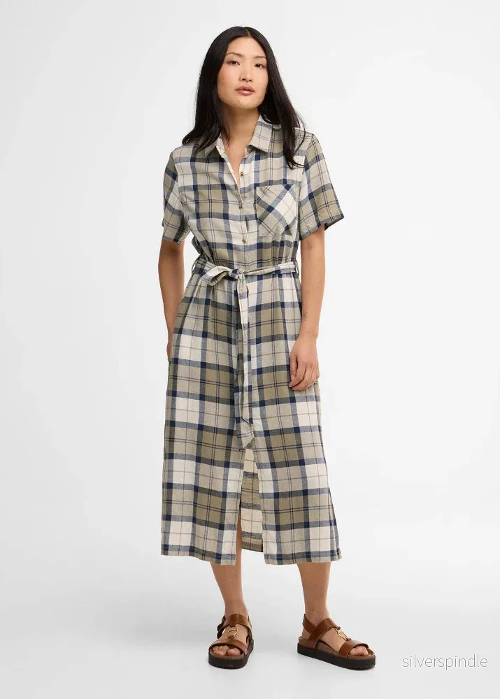 Barbour Fern Midi Dress Dress Navy Tartan - Bild 2