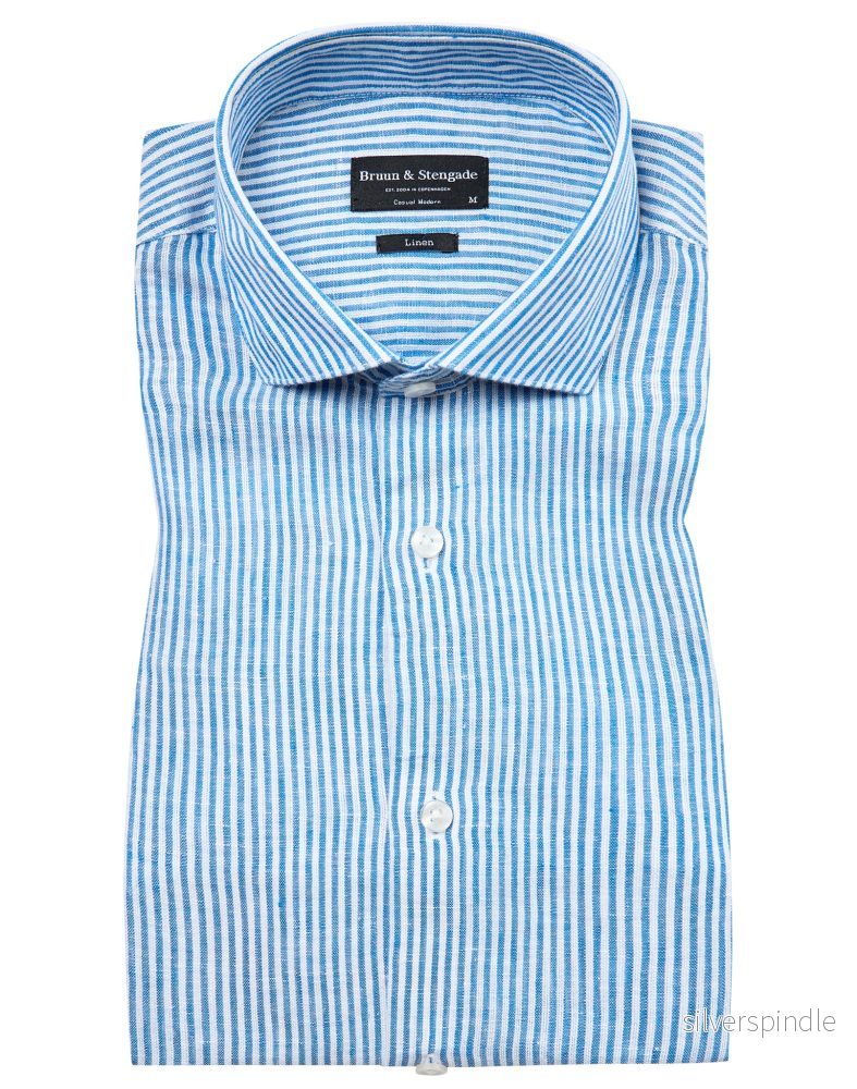 BS Malaga Casual Modern Fit Skjorta – Blue/White