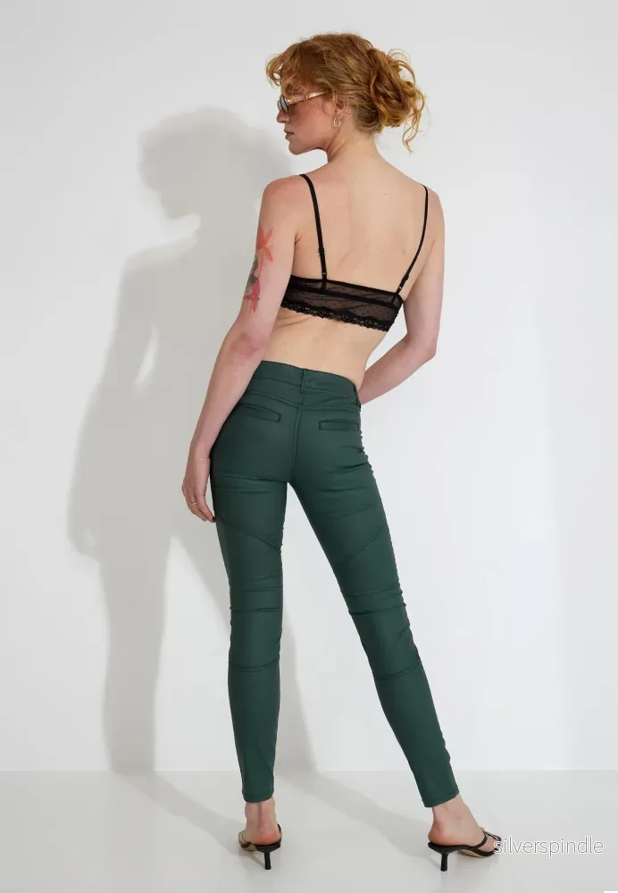 PANTALONE JEANS SPALMATO - Grön - Bild 3