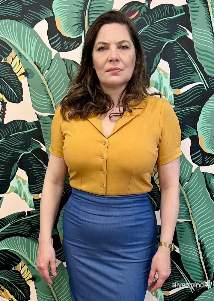 Daisy kortärmad skjorta - ljus ockra - Bild 3