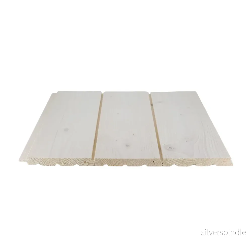 Bastupanel STS4 14x120x2400, Gran, Bastuskyddad Vit - Bild 2