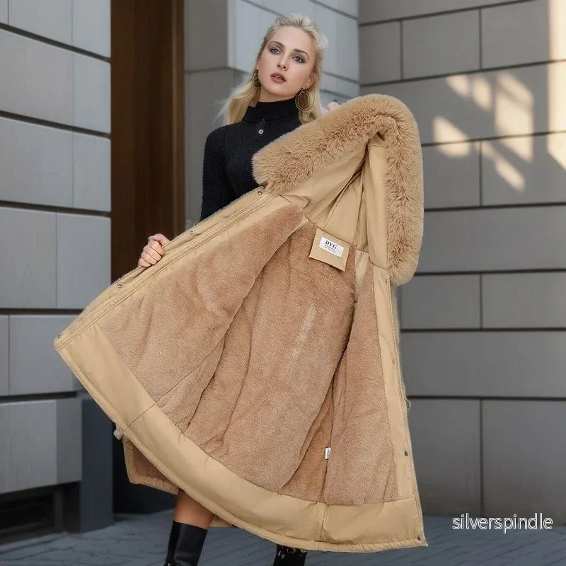 Mia | Elegant Lång Vinterkappa Dam med Ståkrage och Långa Ärmar - Bild 3