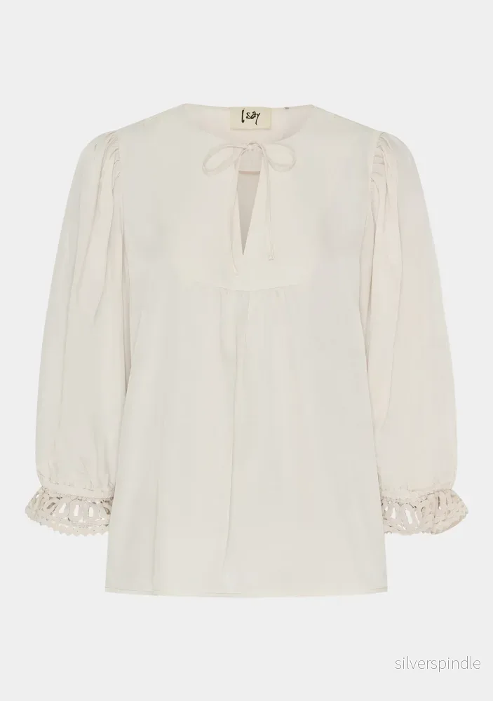 Cara Lace Blouse - Cream