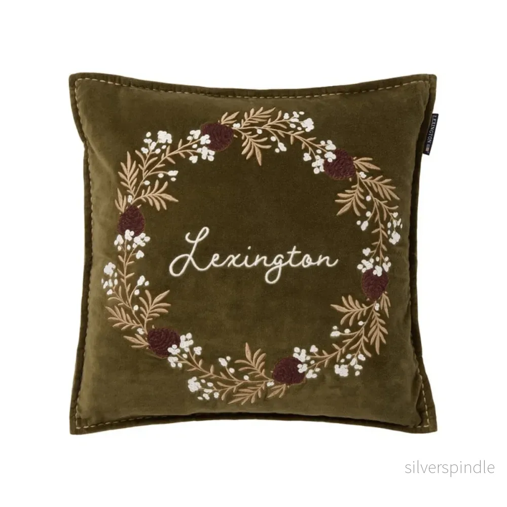 Lexington Wreath Organic Cotton Velvet Kuddfodral Lexington Wreath Organic Cotton Velvet Kuddfodral