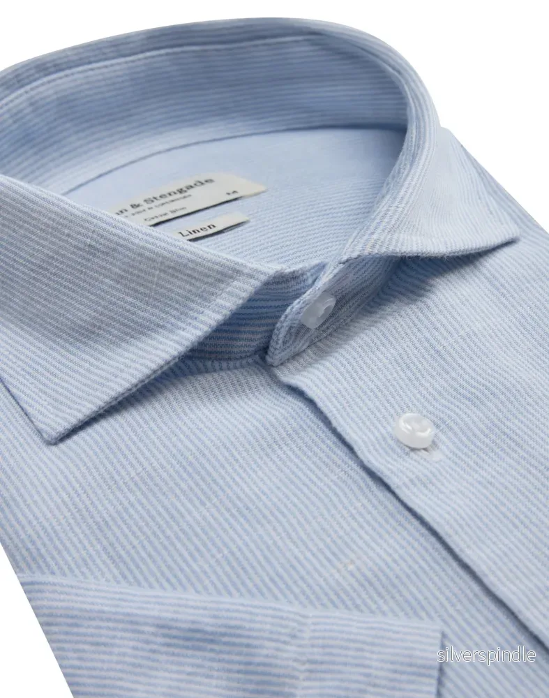 BS Hamilton Casual Slim Fit Skjorta - Light Blue/White - Bild 2
