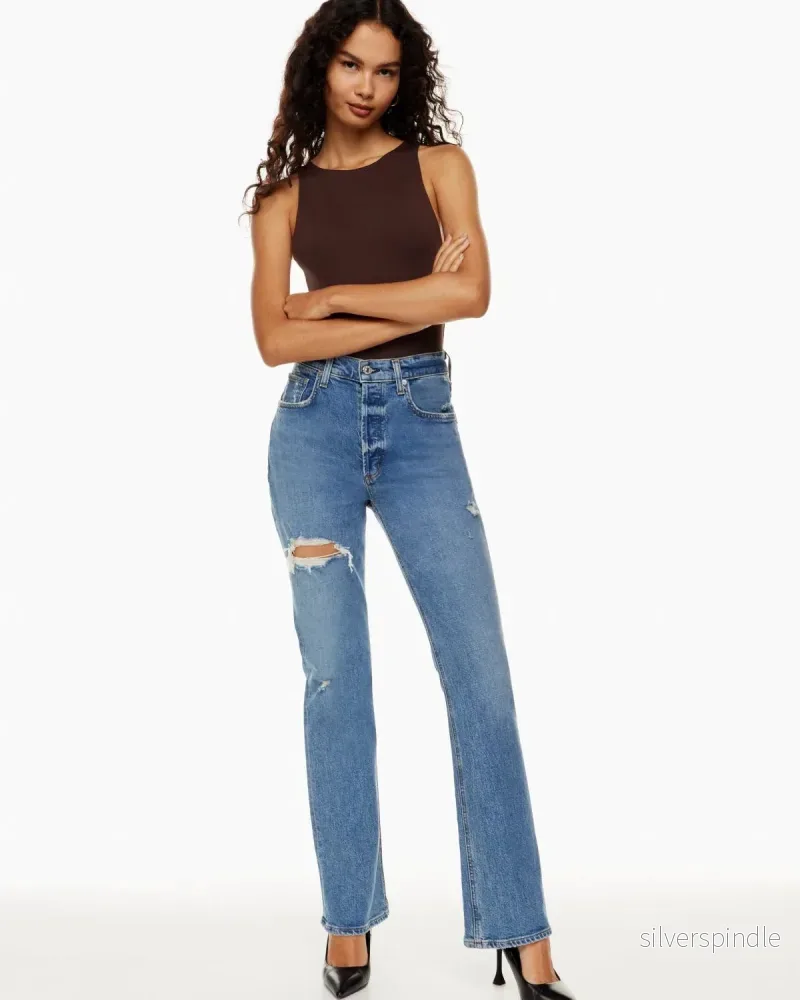 Emma | Trendiga Högmidjade Jeans med Raka Ben - Bild 3