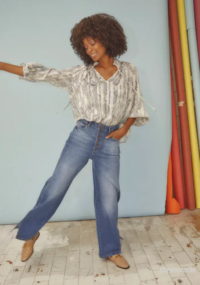 Bologna Split Jeans – Mid Denim