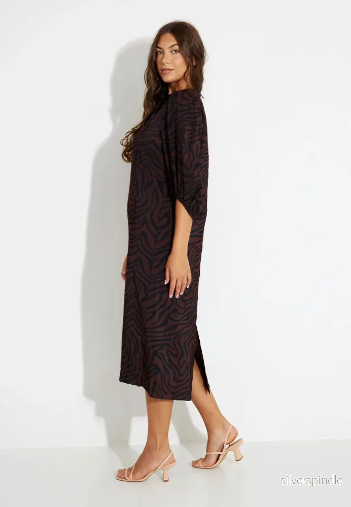 DRESS KLÄNNING - Coffee Bean w. Black - Bild 2