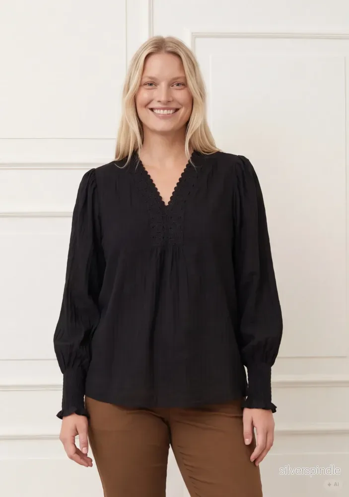 Frea Lace Blouse – Black Frea Lace Blouse – Black