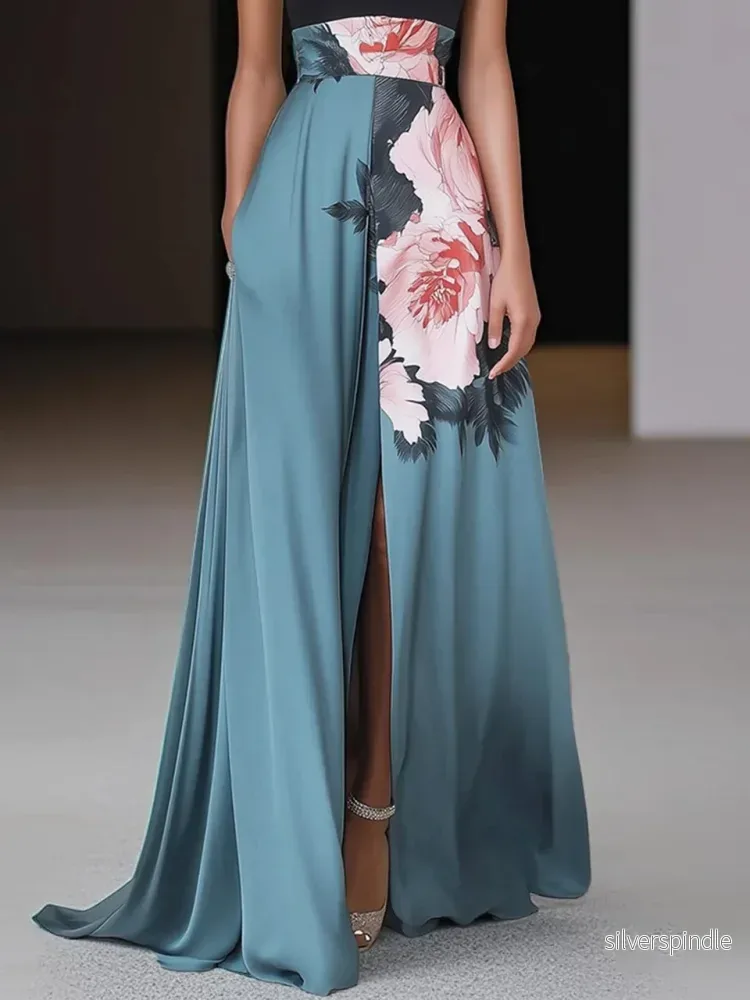 Sophie | Elegant Blommig Maxiklänning Dam med Slits - Bild 3